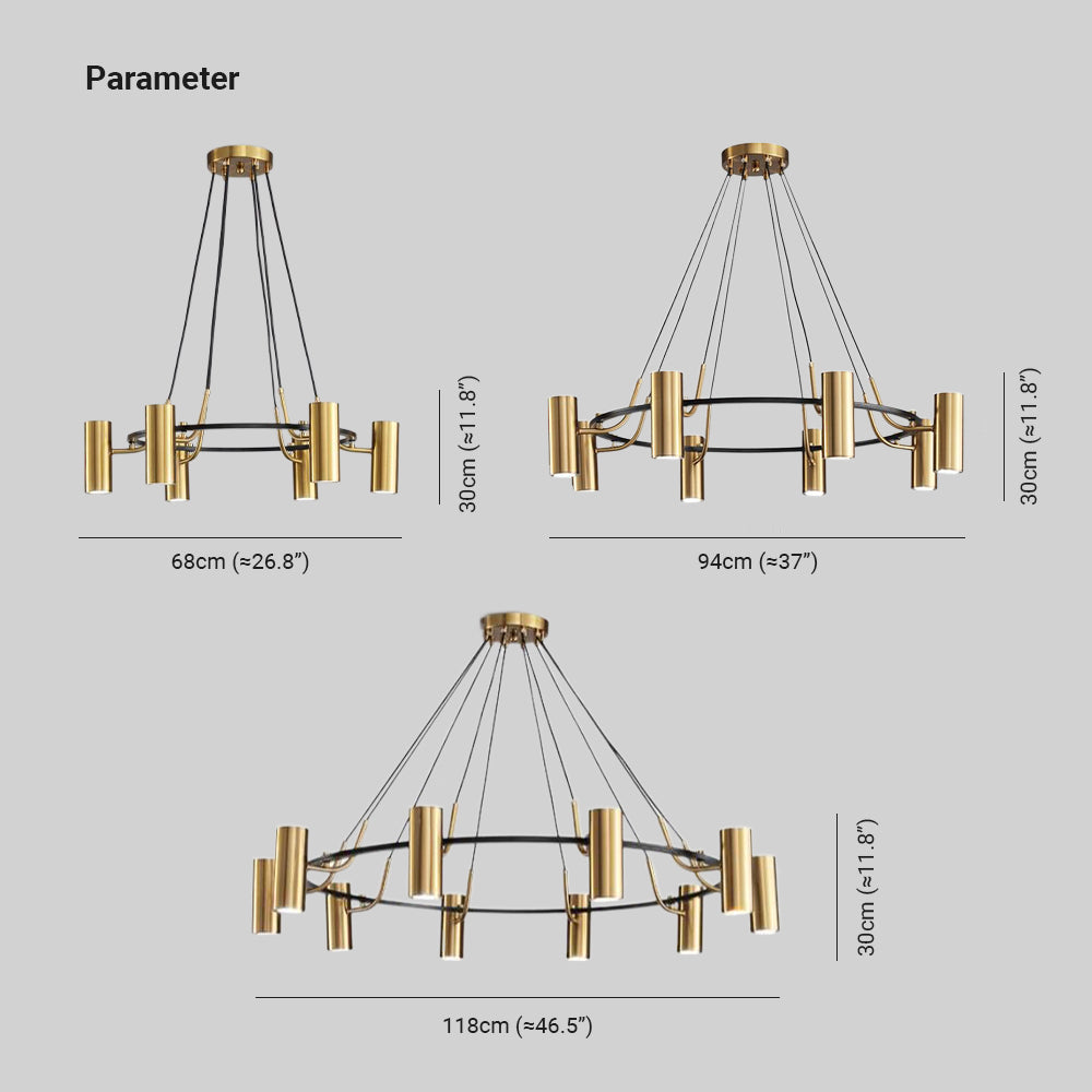 Arisha Modern Spotlight Metal Pendant Light, Gold - Neutral Decor