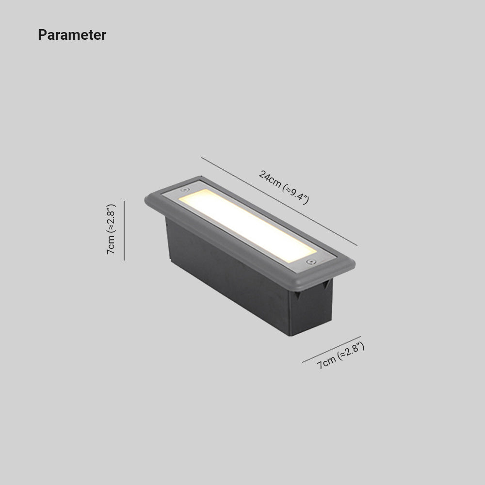 Ray Modern Rectangular Outdoor Deck/Step Light, Black - Neutral Decor