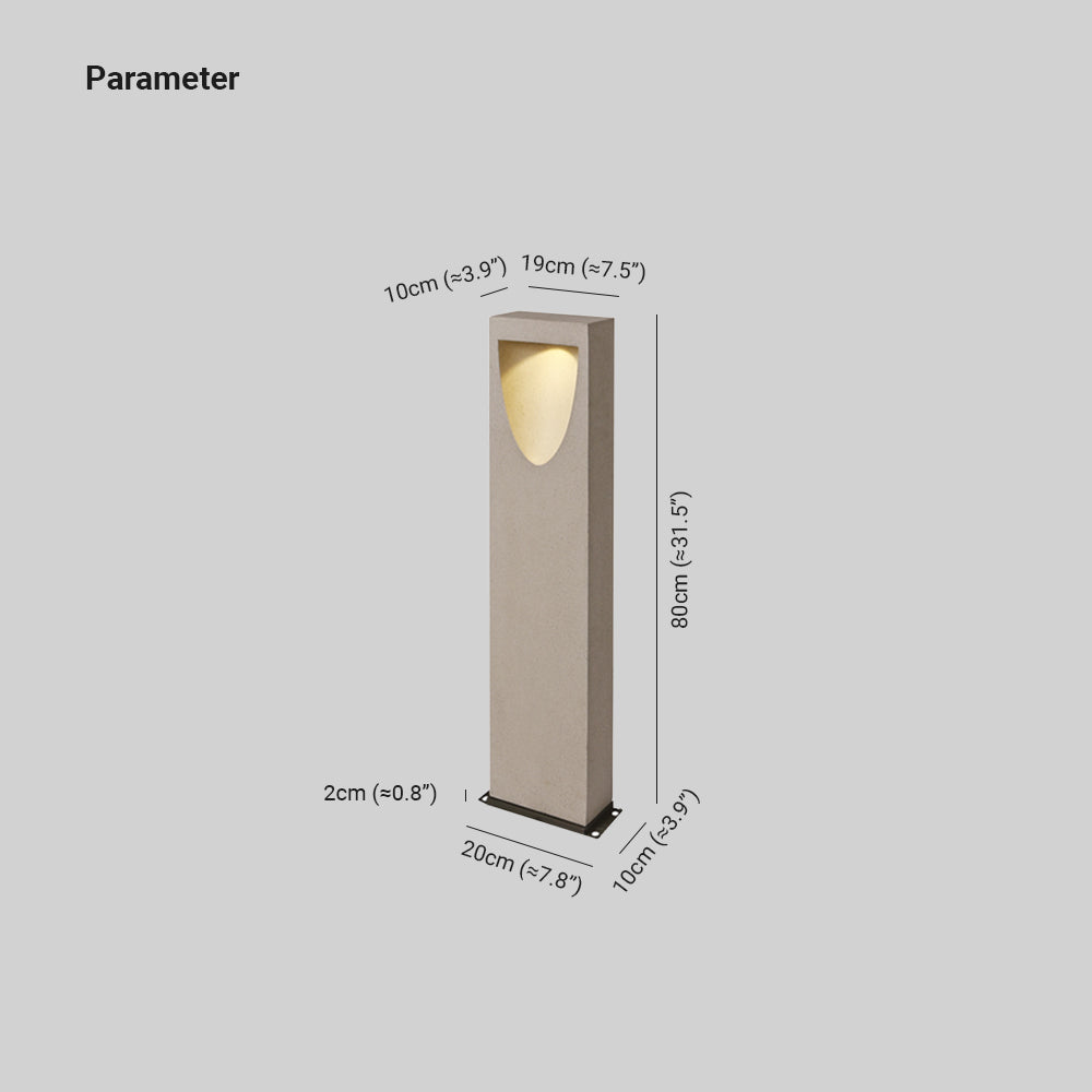 Ray Modern Stone Reflection Outdoor Path Light, Gray - Neutral Decor