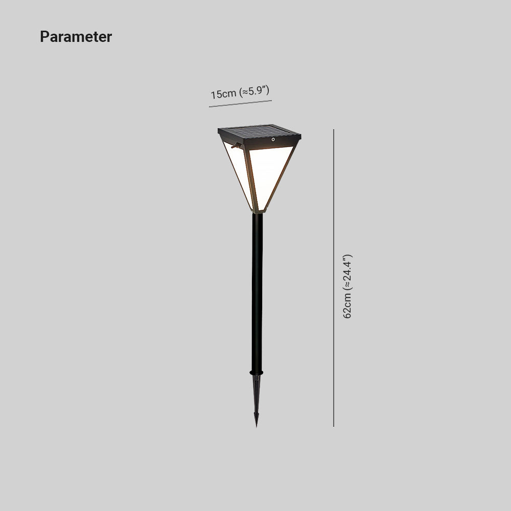 Ray Modern Metal Tapered Solar Outdoor Path Light, Black - Neutral Decor
