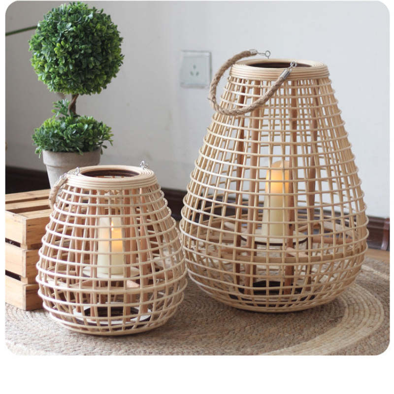 Ritta Floor Lamp, Wood & Rattan - Neutral Decor
