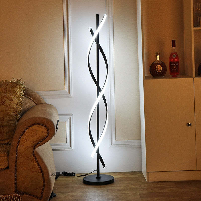 Mira Postmodern Linear Acrylic Floor Lamp, Black/White - Neutral Decor