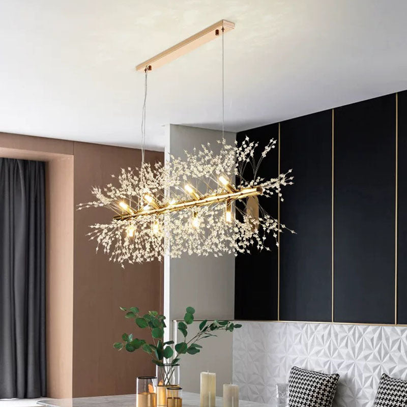Arisha Creative Art Chandelier Crystal Pendant Light for Dining Room - Neutral Decor