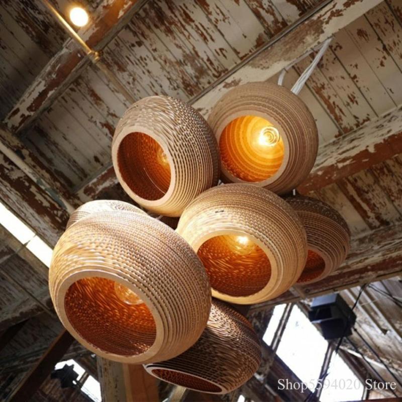 Muto Pastoral Silkworm Rustic Paper Pendant Light - Neutral Decor