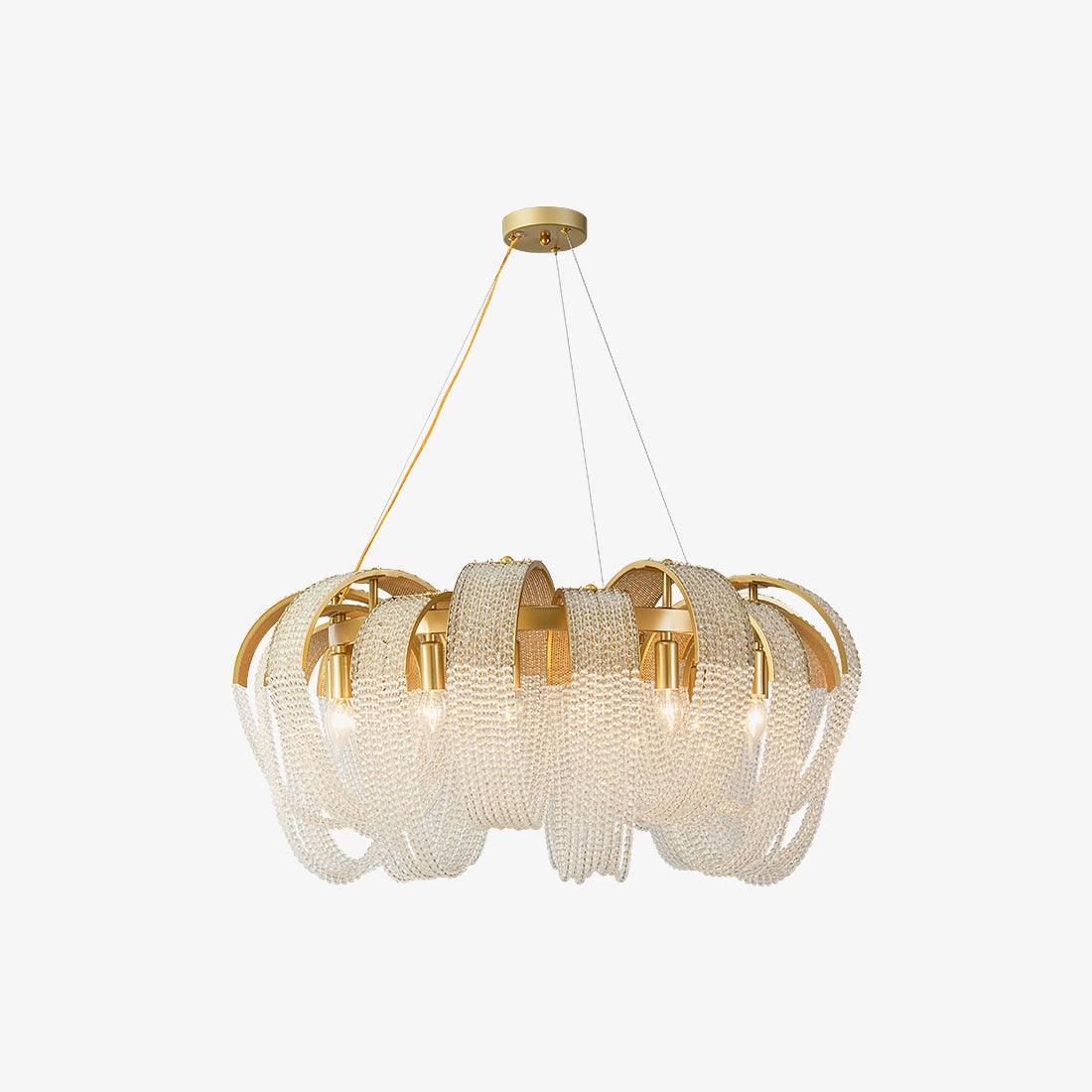 Siv Chandelier Mesh Crystal Gold Waterfall Sparkle-Neutral Decor