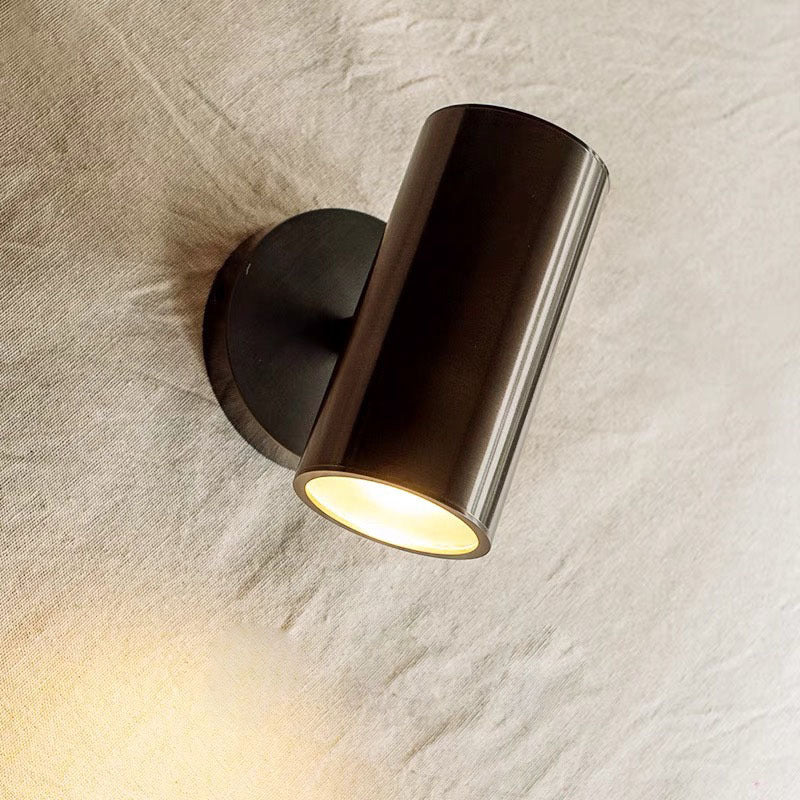 Aria Moden Spotlight cylindrical Metal Wall Lamp, Gold/Black - Neutral Decor