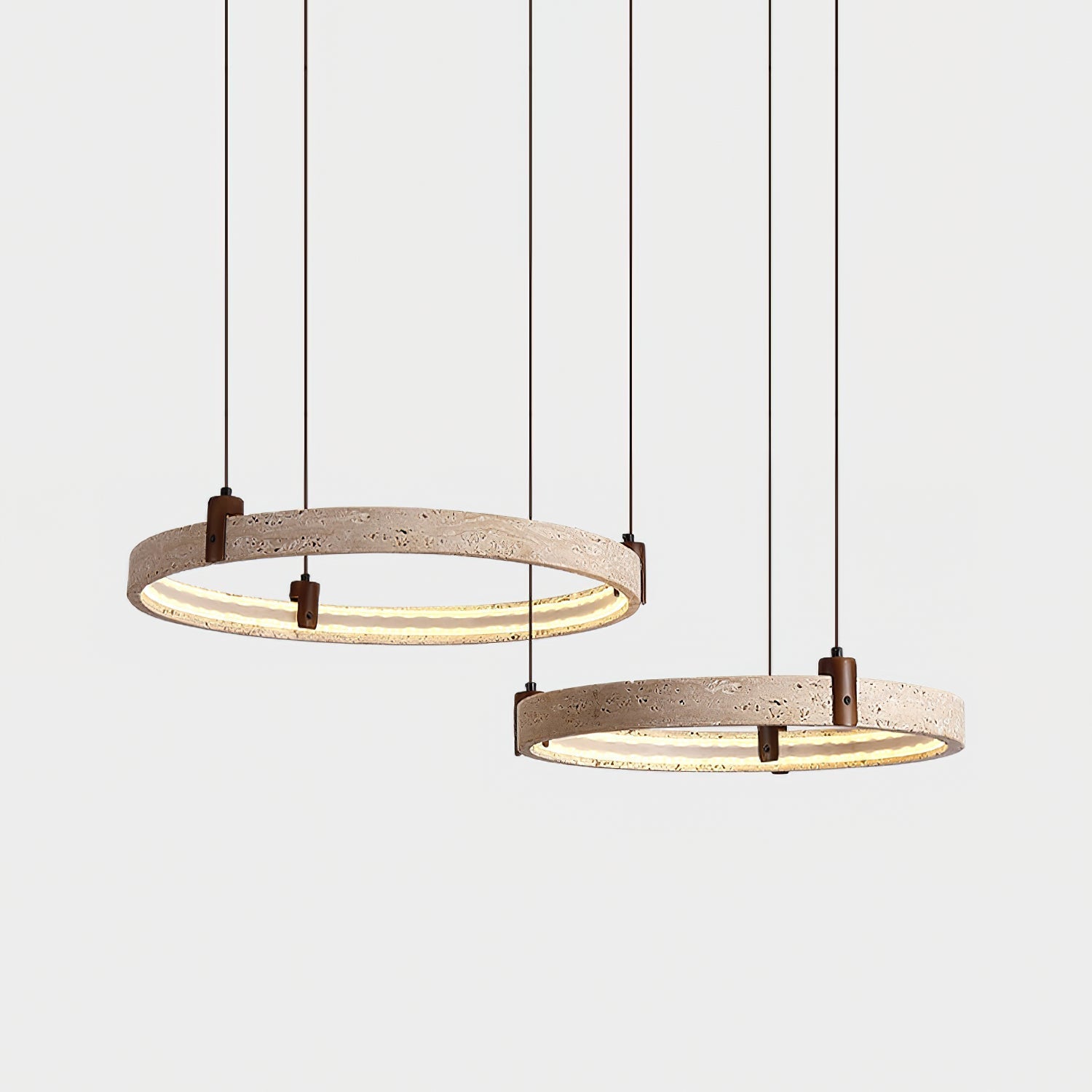 Celestial Orbit Travertine Chandelier-Neutral Decor