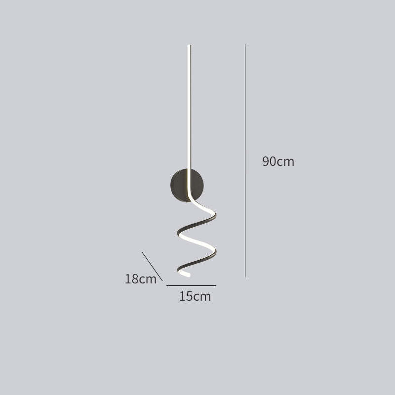 Arisha Modern LED Art Interior Wall Light Spiral, Black & White - Neutral Decor