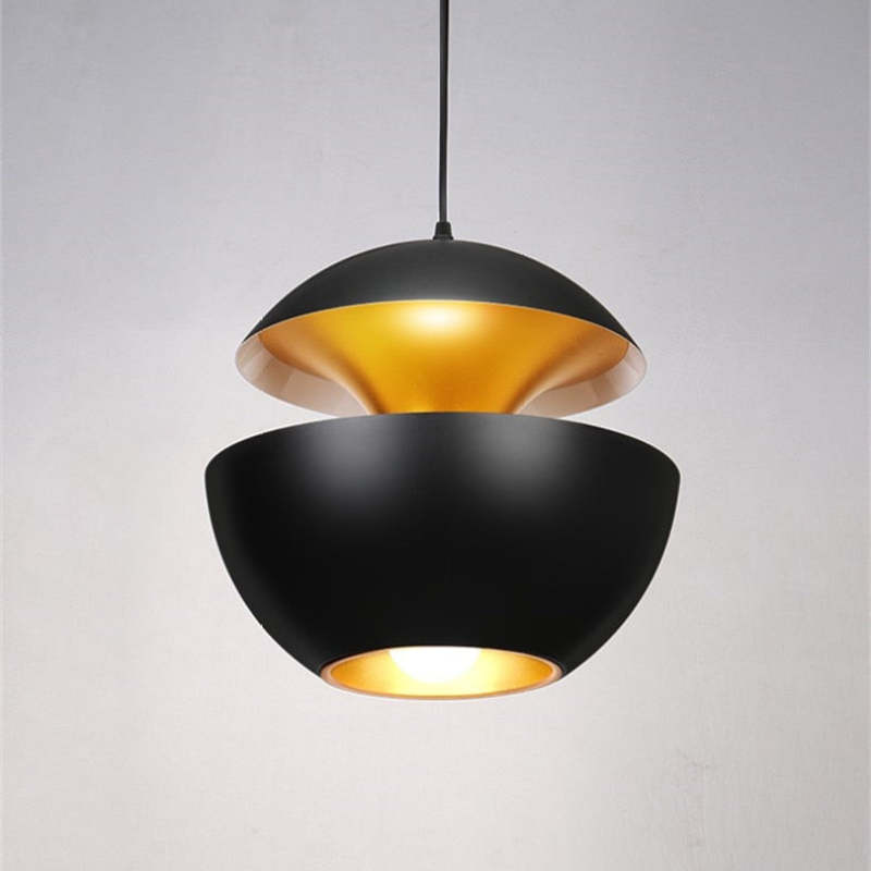 Arisha Metal Modern Pendant Light, Black / White - Neutral Decor