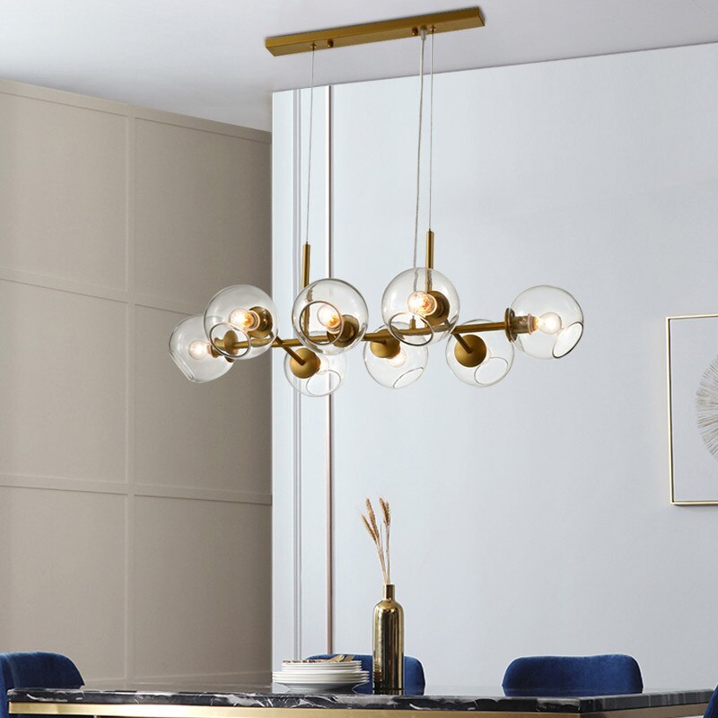 Valentina Modern Glass Globe Bubble Pendant Light Black/Gold - Neutral Decor