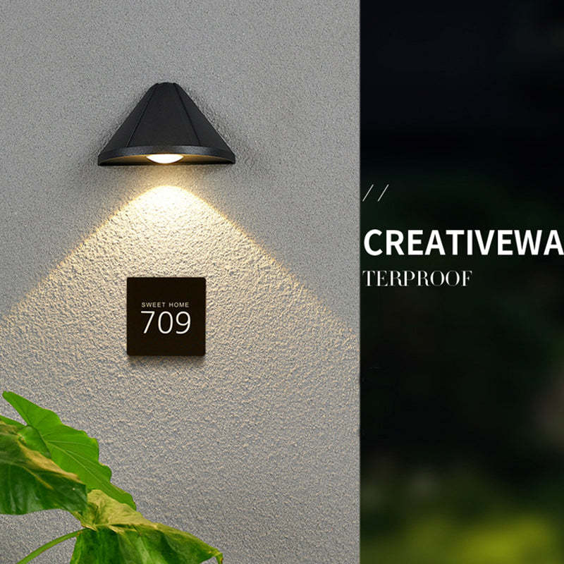 Ray Modern Cone Metal Outdoor Wall Lamp, Black - Neutral Decor
