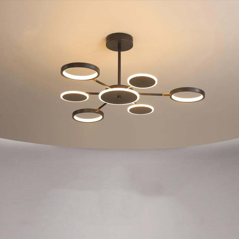 Arisha Modern Led Chandelier, Geometric, Black Dimmable - Neutral Decor