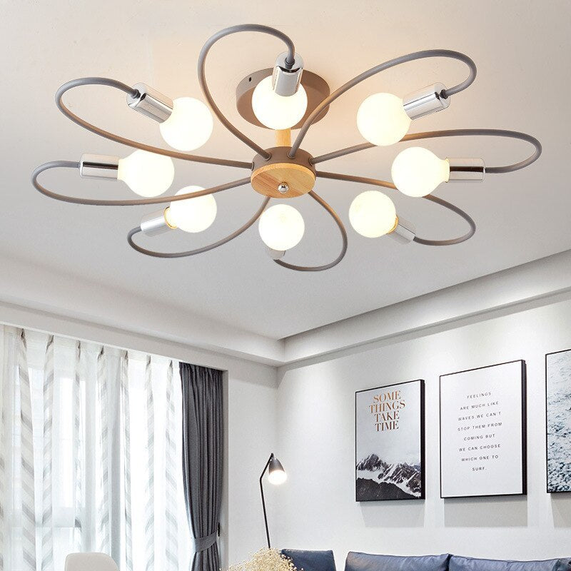 Arisha Elegant Metal/Glass Flush Mount Ceiling Light, Grey/Green - Neutral Decor