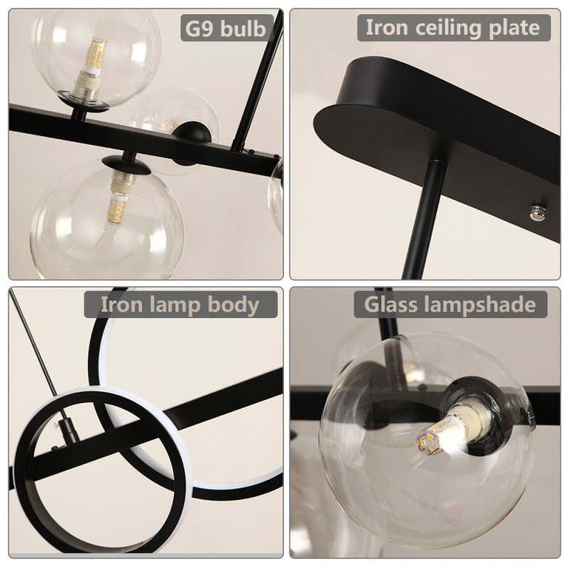 Arisha Pendant Light Bubble Circle Modern Black/Gold, Bedroom - Neutral Decor