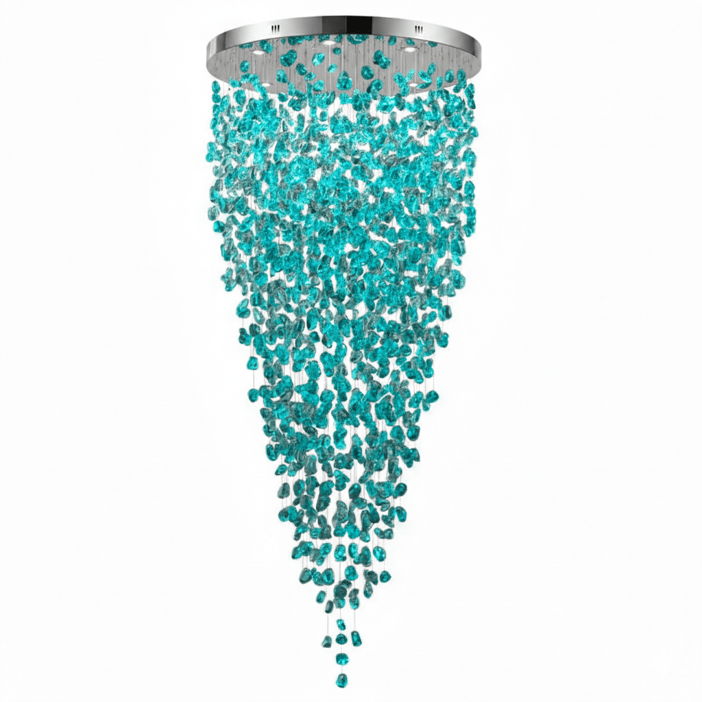 Crystal Stone Chandelier-Neutral Decor