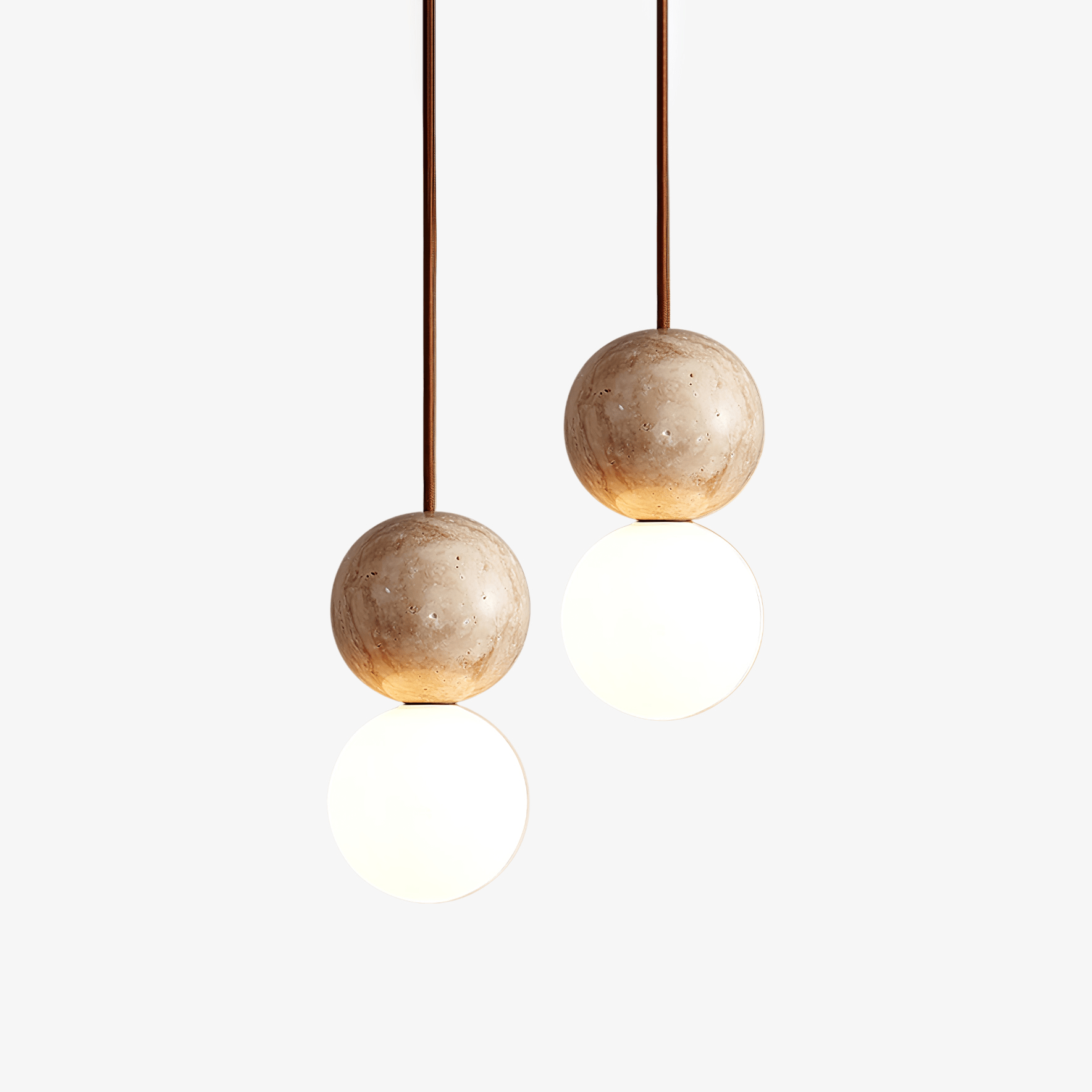 Luna Travertine Pendant Light-Neutral Decor