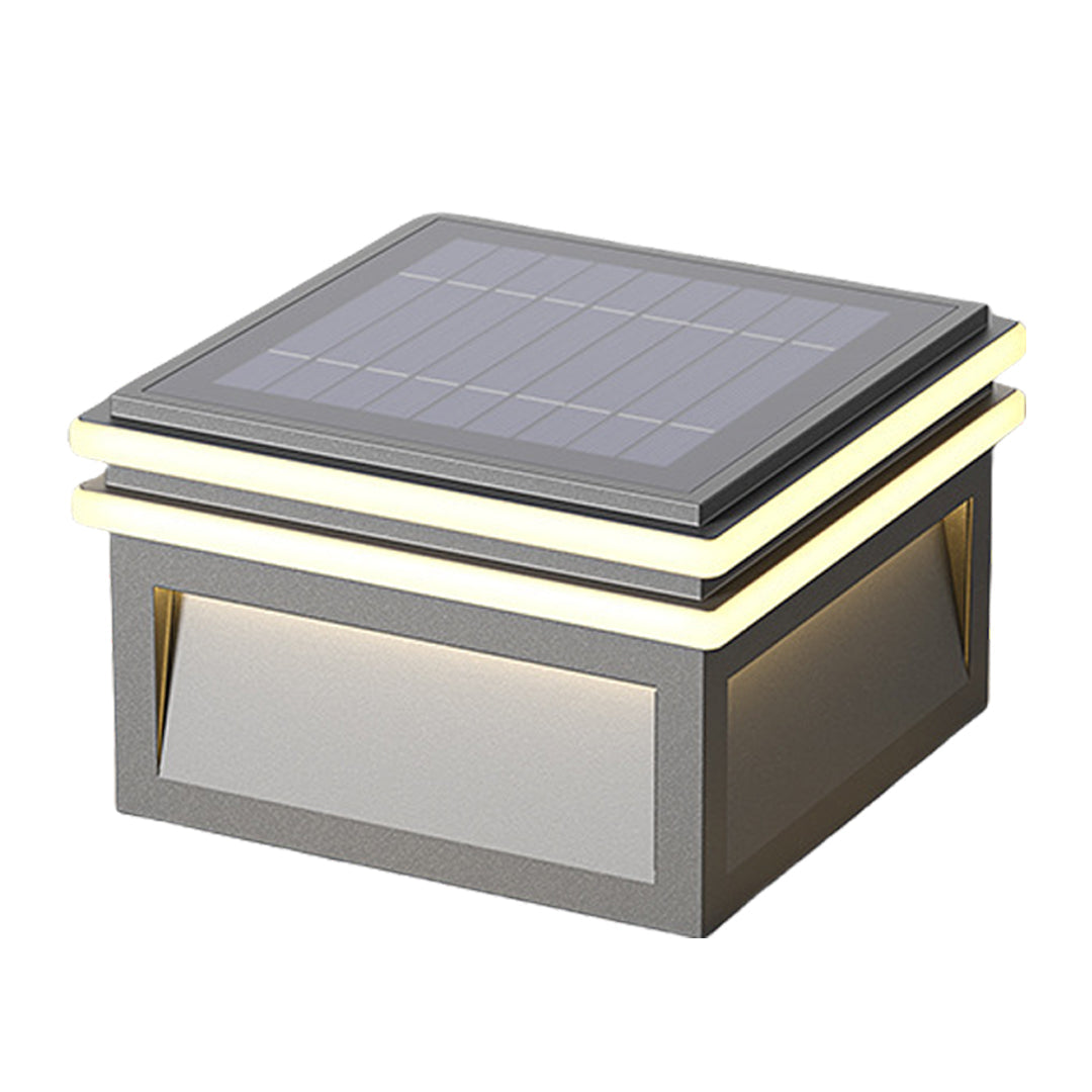 Theodore Square Minimalist Steel Outdoor Pillar Lights