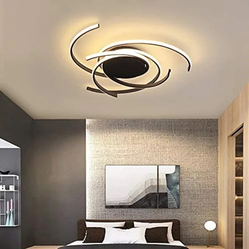 Arisha Modern Multi Arc Linetype Ceiling Light,Black/White - Neutral Decor