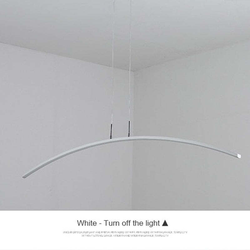 Arisha Curved Linear Pendant Light for Dining Room, Black/White - Neutral Decor