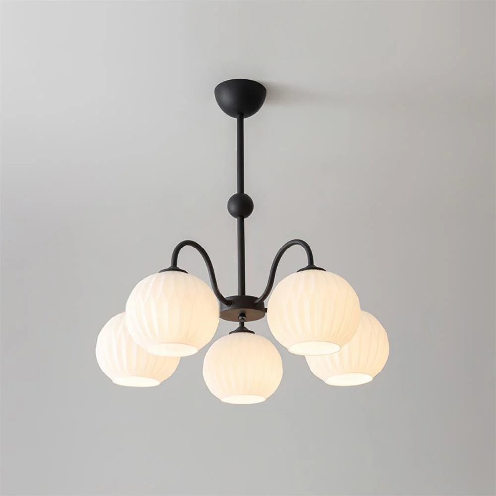 Colven Chandelier Green Ribbed Glass Modern 8-Light-Neutral Decor