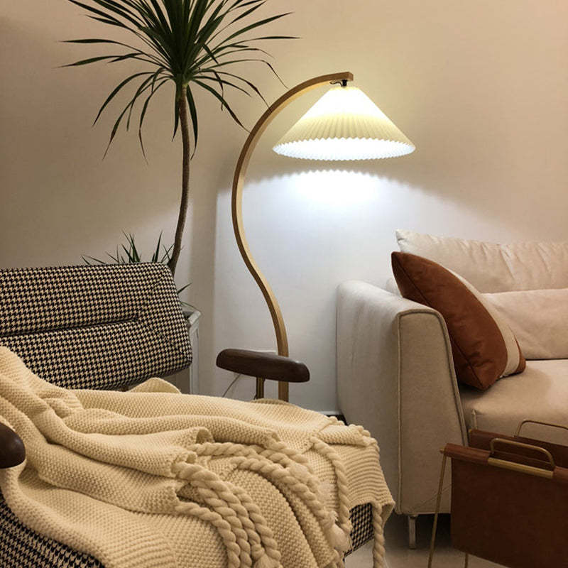 Muto Unique LED Floor Lamp, Wood/Metal, Living Room - Neutral Decor