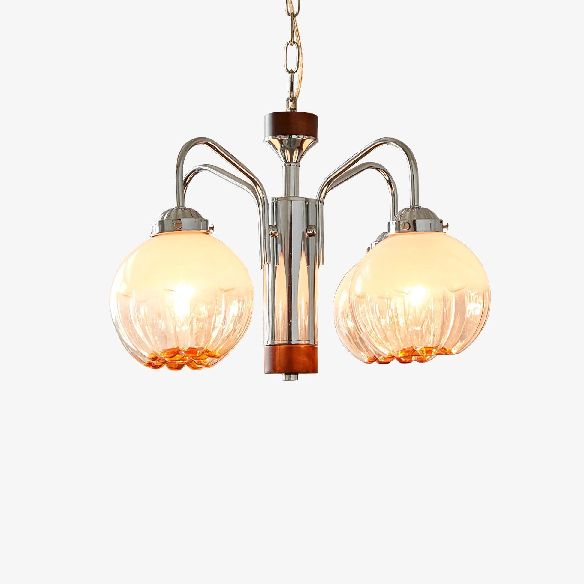 Ulliria Nordic Art Flower Walnut Glass Chandelier-Neutral Decor