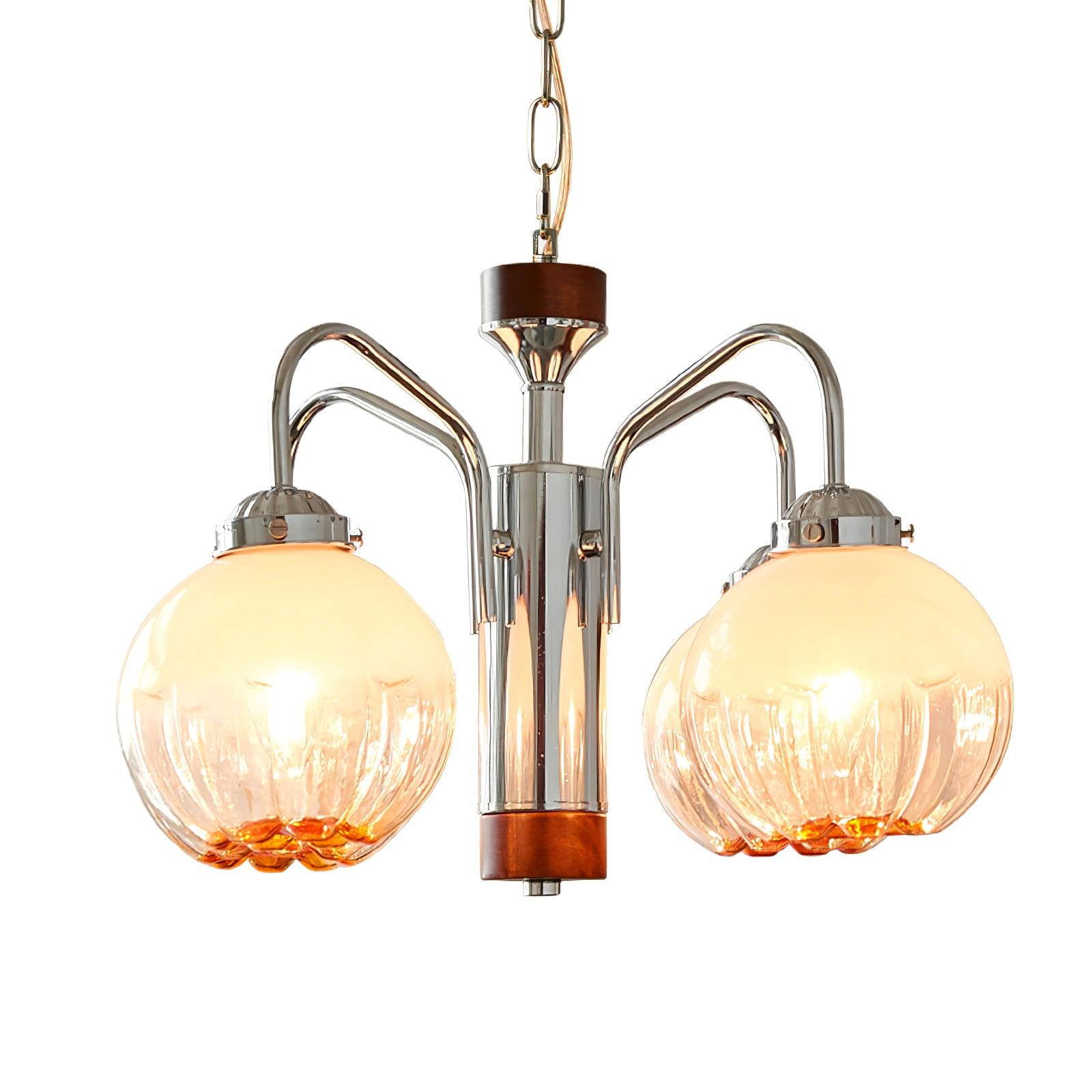 Ulliria Nordic Art Flower Walnut Glass Chandelier-Neutral Decor