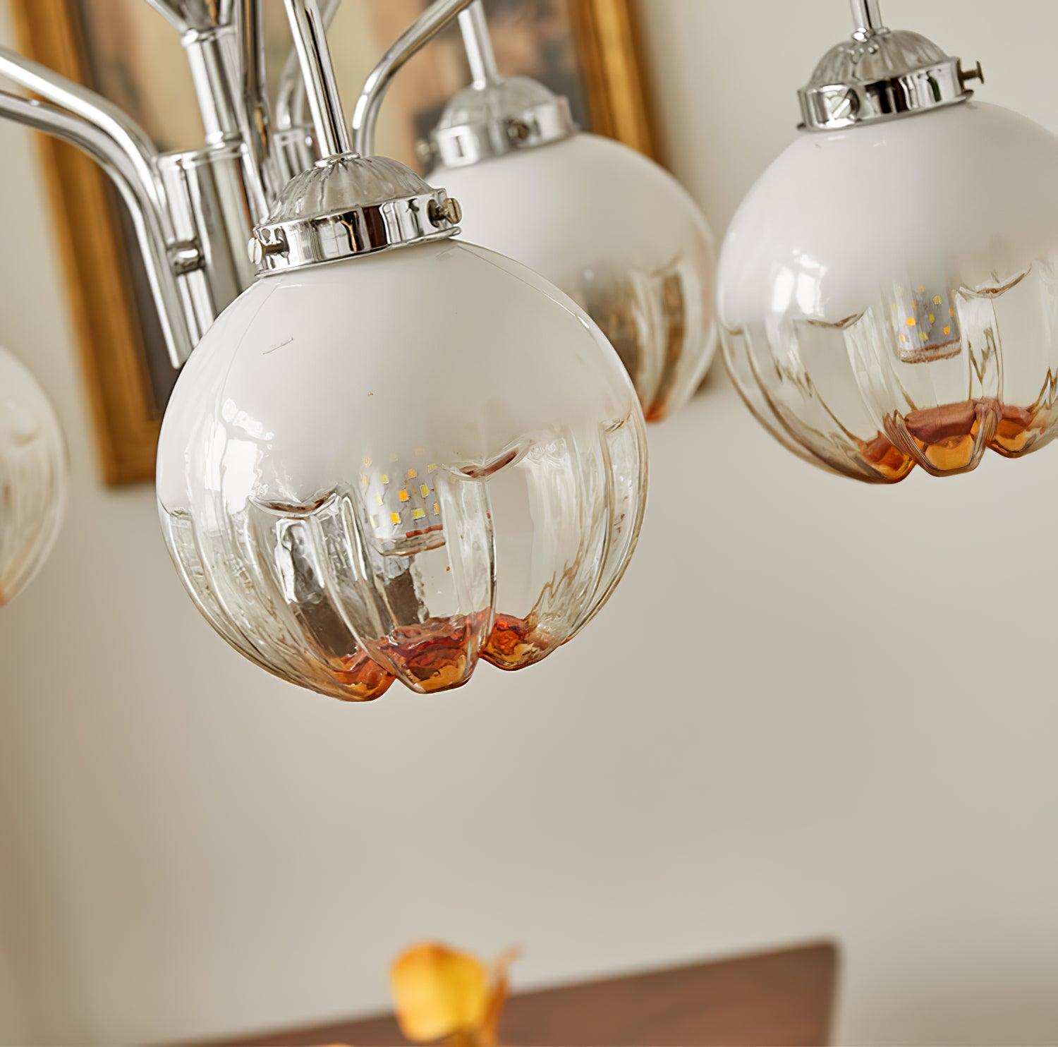 Ulliria Nordic Art Flower Walnut Glass Chandelier-Neutral Decor