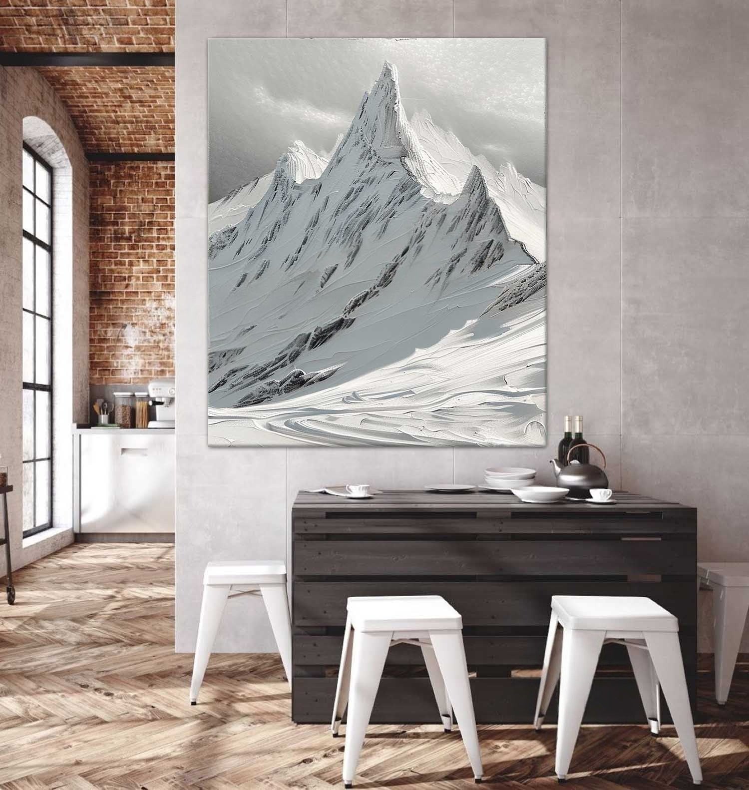 Wall Art Vertical Monochrome Impasto - Neutralighting