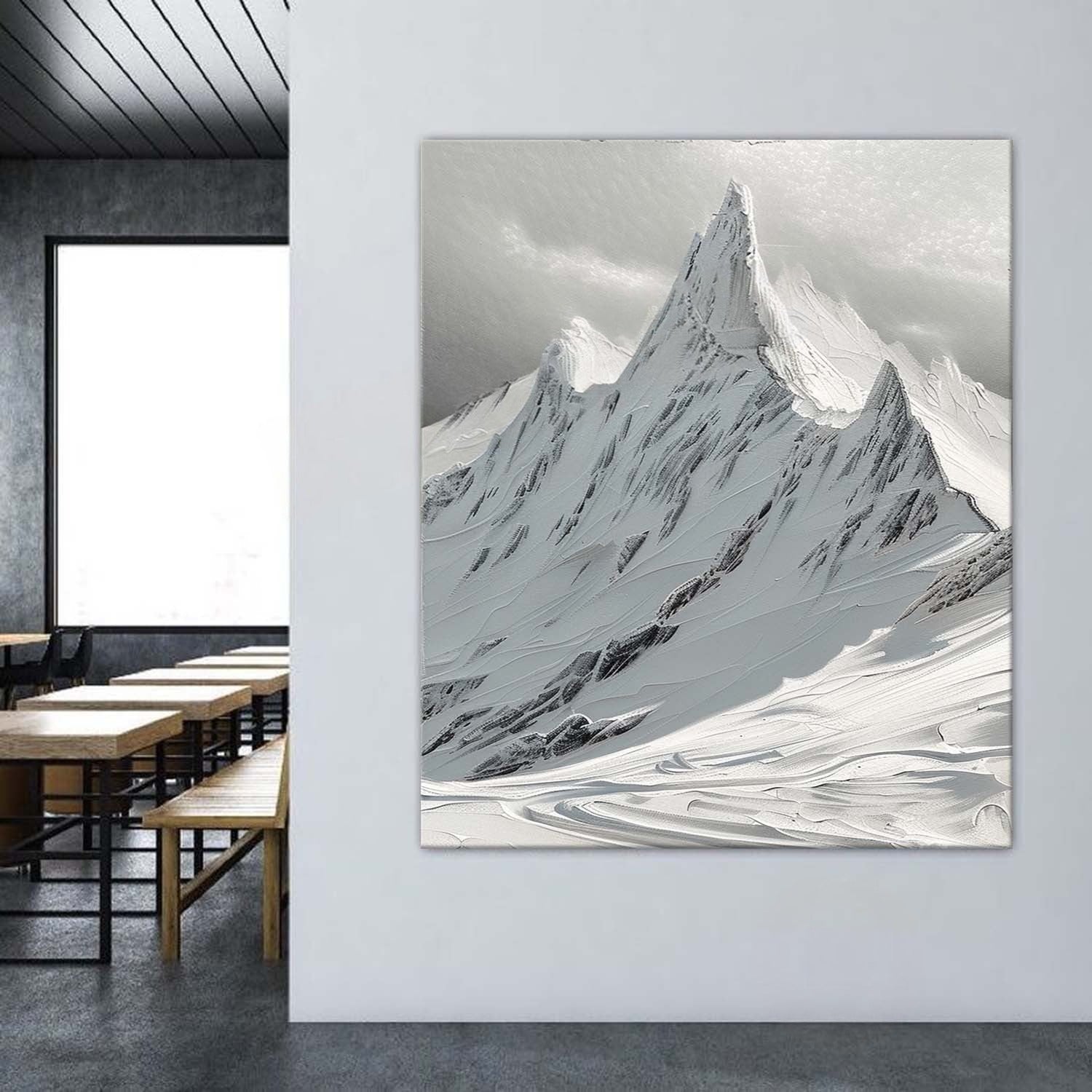 Wall Art Vertical Monochrome Impasto - Neutralighting