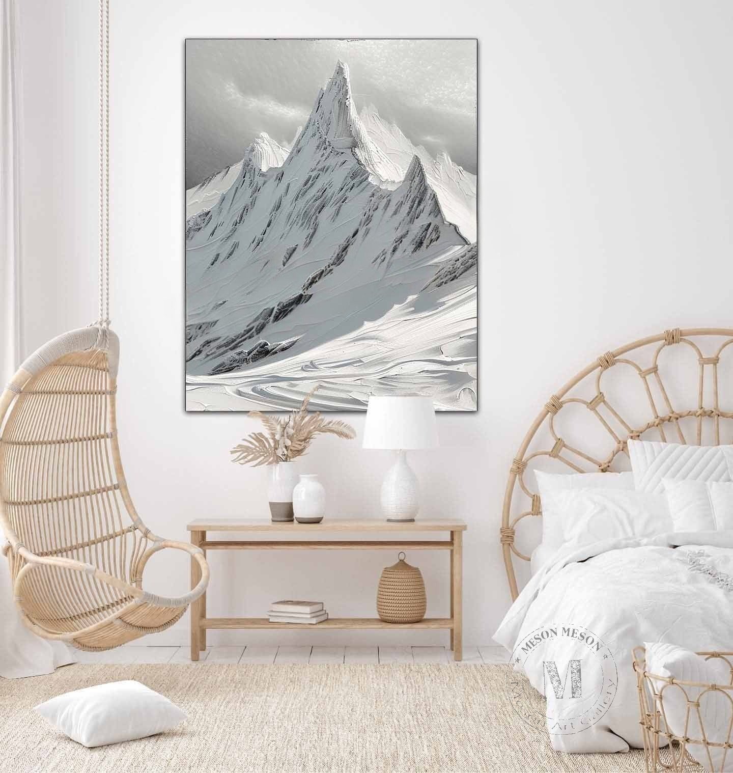 Wall Art Vertical Monochrome Impasto - Neutralighting