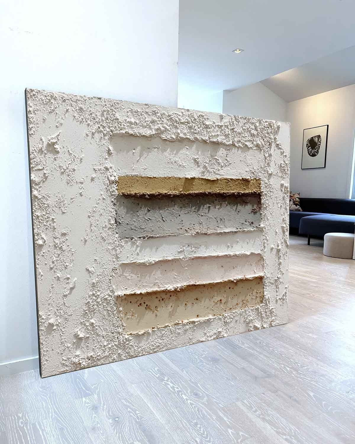 Wabi-Sabi Layered Horizontal Painting - Neutralighting