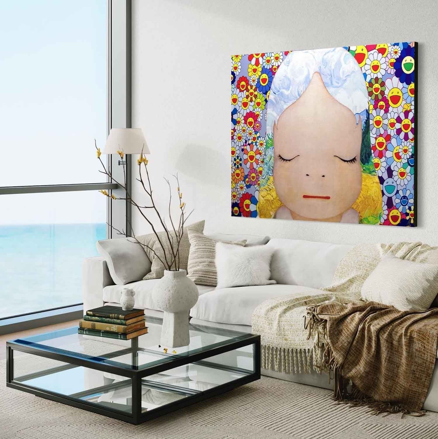Wall Art Yoshitomo Nara Girl Murakami Flower - Neutralighting
