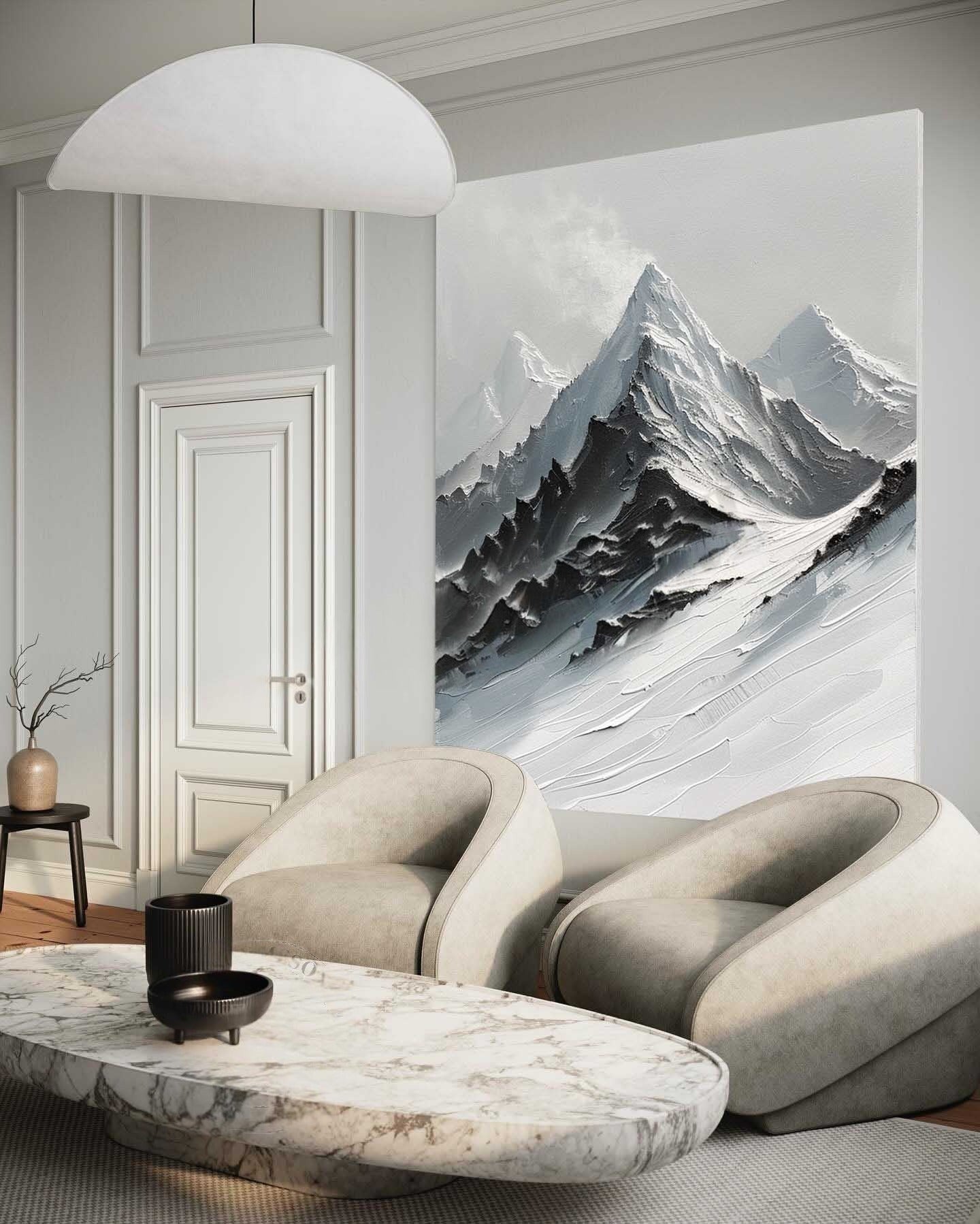 Wall Art Majestic Snow Capped Mountain - Neutralighting