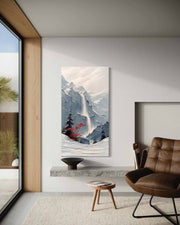 Wall Art Vertical Impasto Snow Mountain - Neutralighting