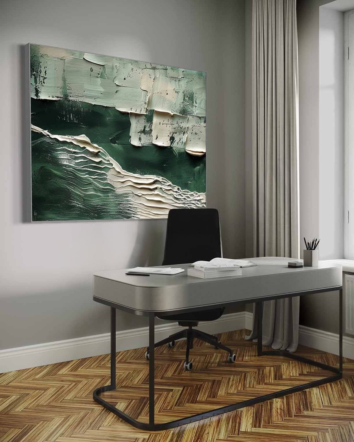 Wall Art Horizontal 3D Green Ocean - Neutralighting