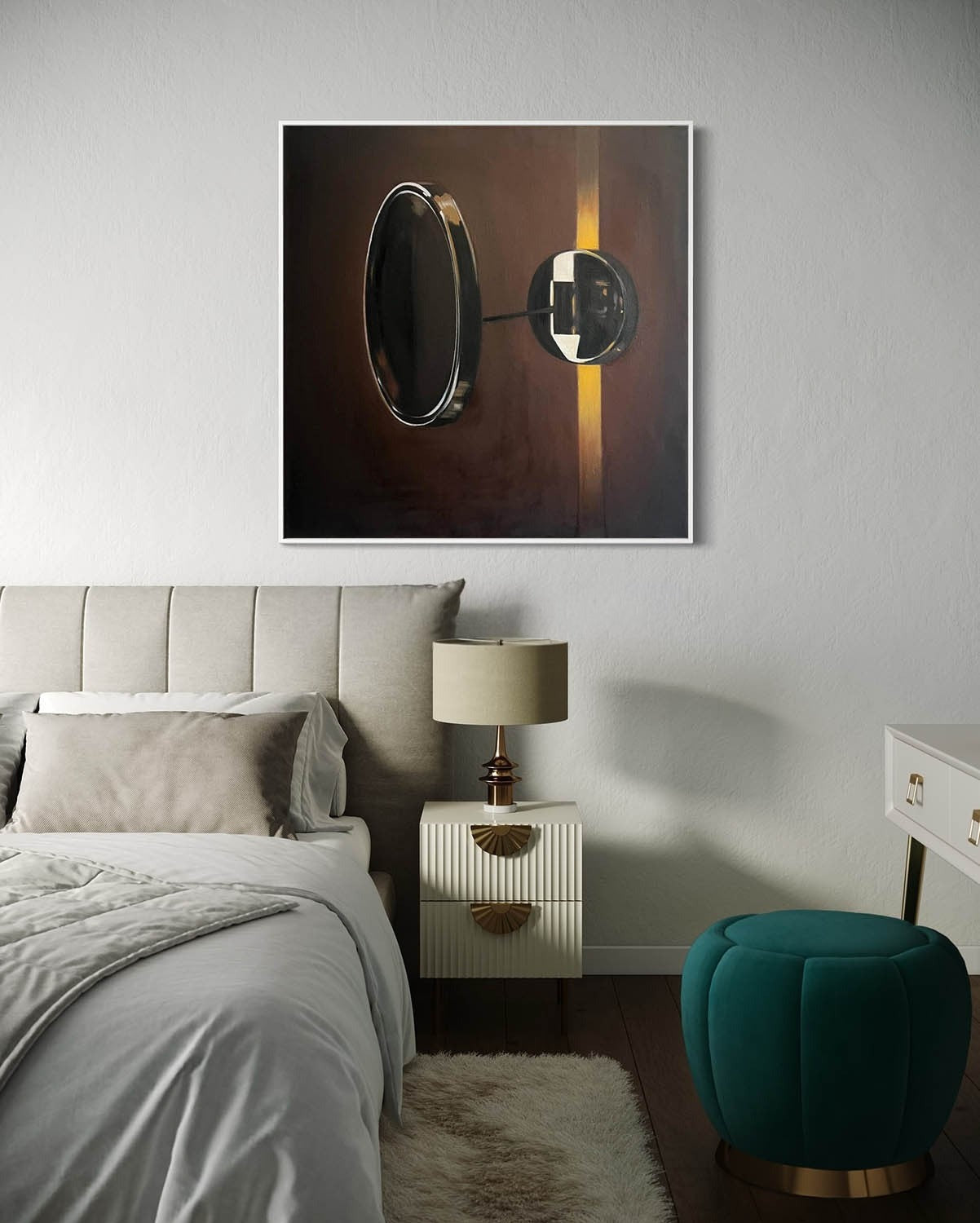 Wall Art Sleek Textured Metallic Ring - Neutralighting