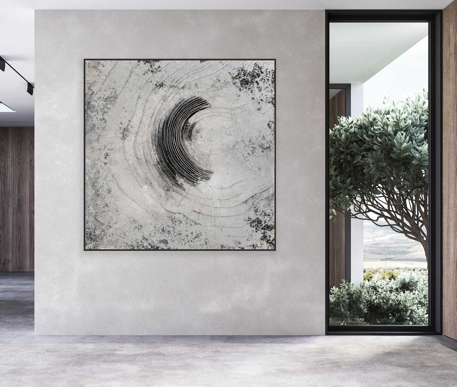 Wall Art 3D Concentric Circle Painting - Neutralighting