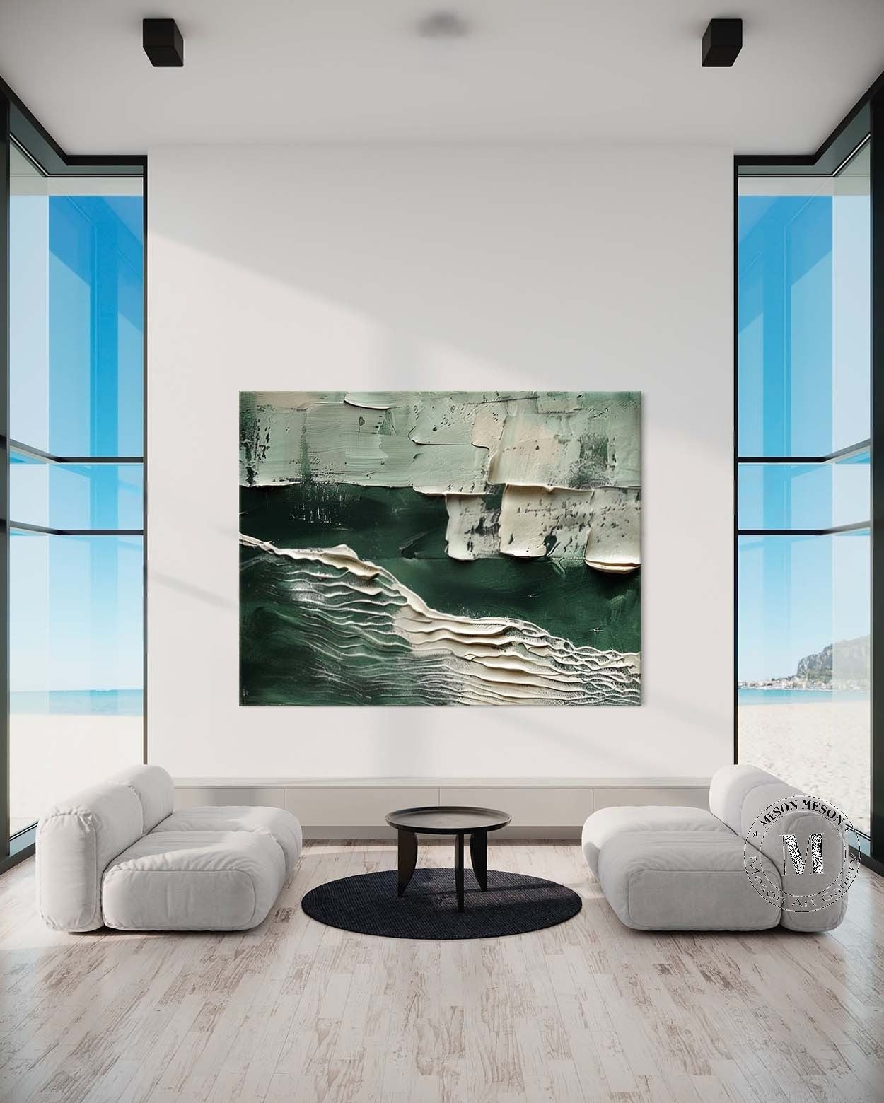 Wall Art Horizontal 3D Green Ocean - Neutralighting