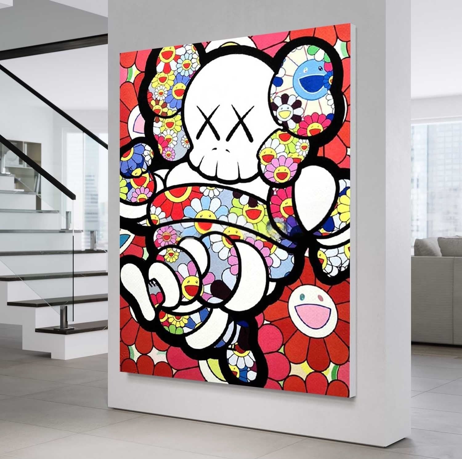 Wall Art Playful Textured KAWS - Neutralighting