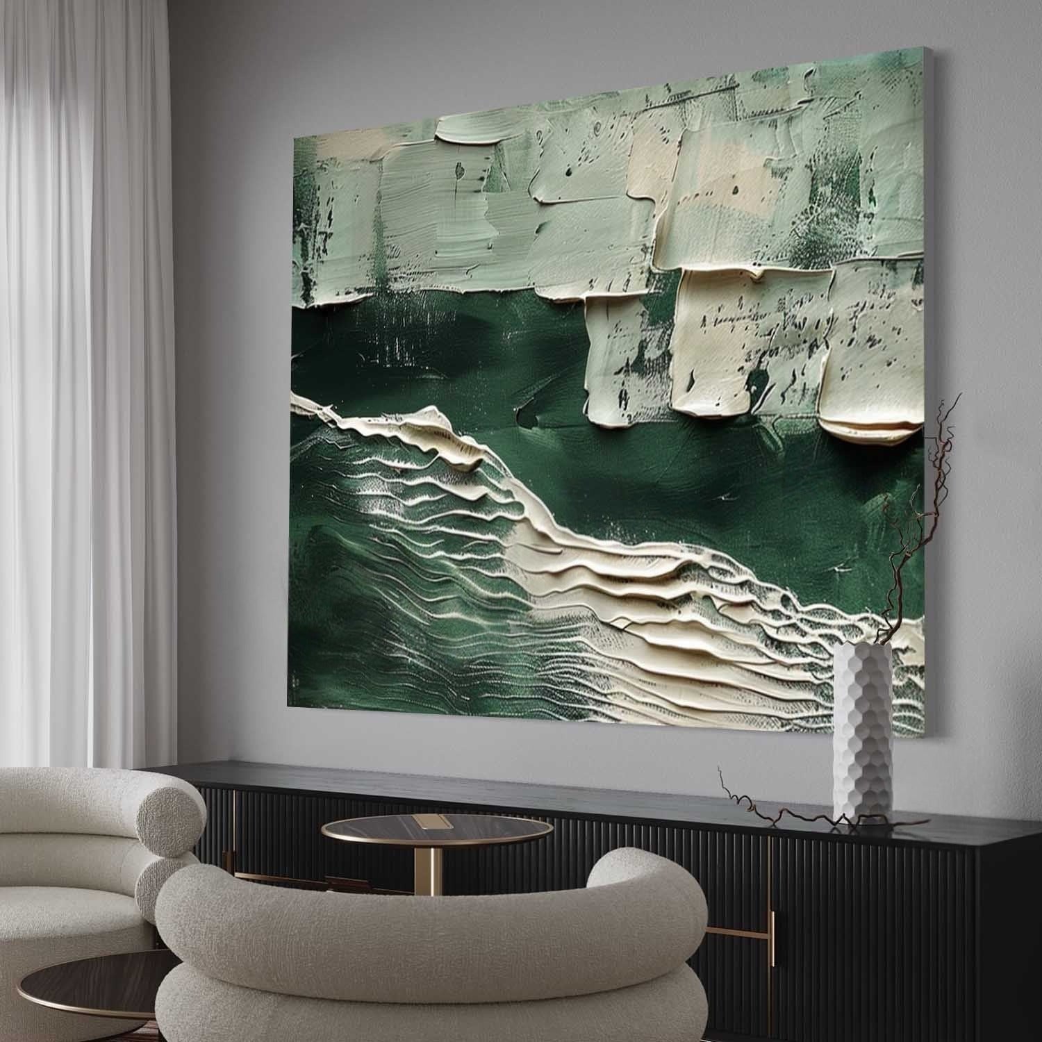 Wall Art Horizontal 3D Green Ocean - Neutralighting
