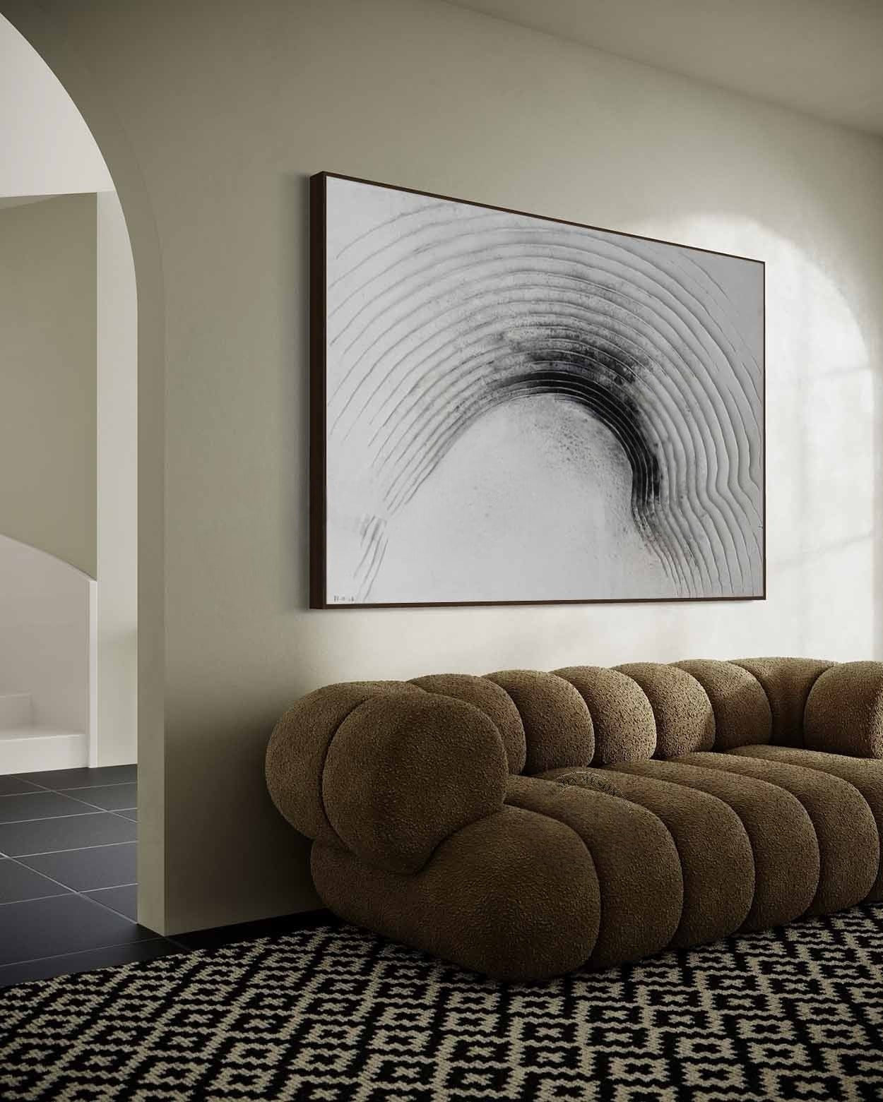 Wall Art Horizontal 3D Impasto Half-Circle - Neutralighting