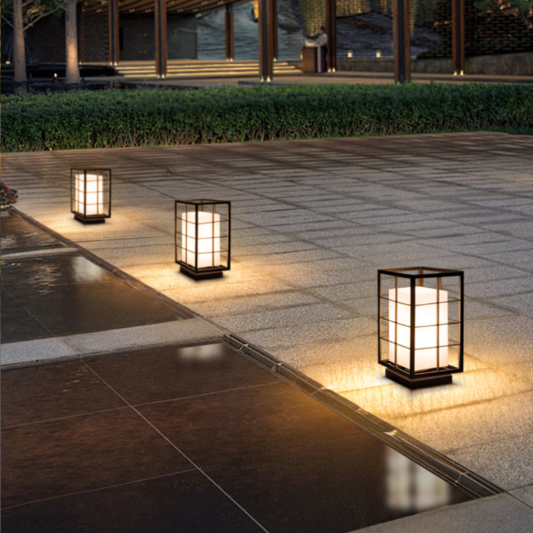 Blac Modern Unique Stainless Steel Outdoor Floor Lamp
