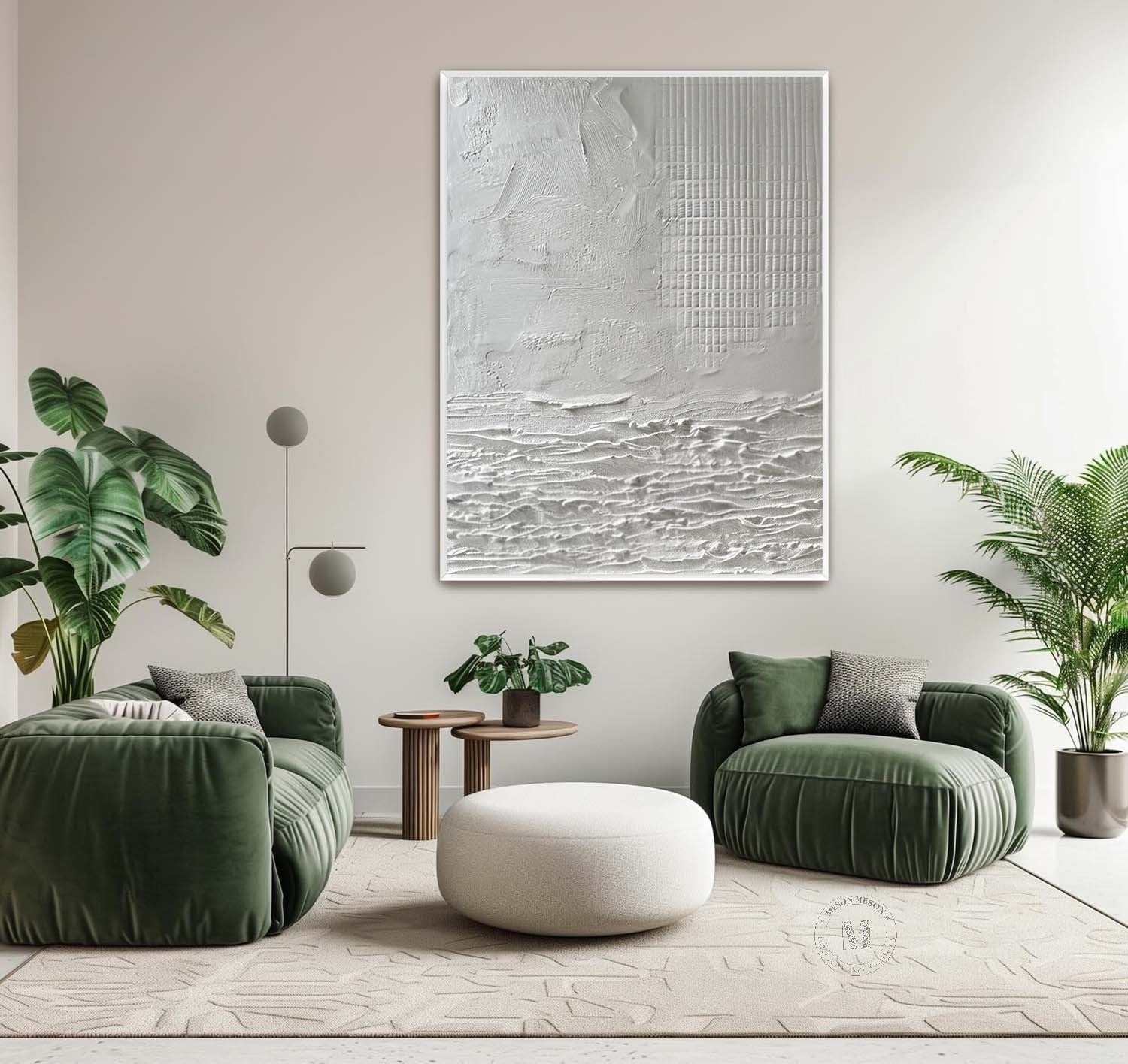 Wall Art Neutral Coastal Grid Painting - Neutralighting