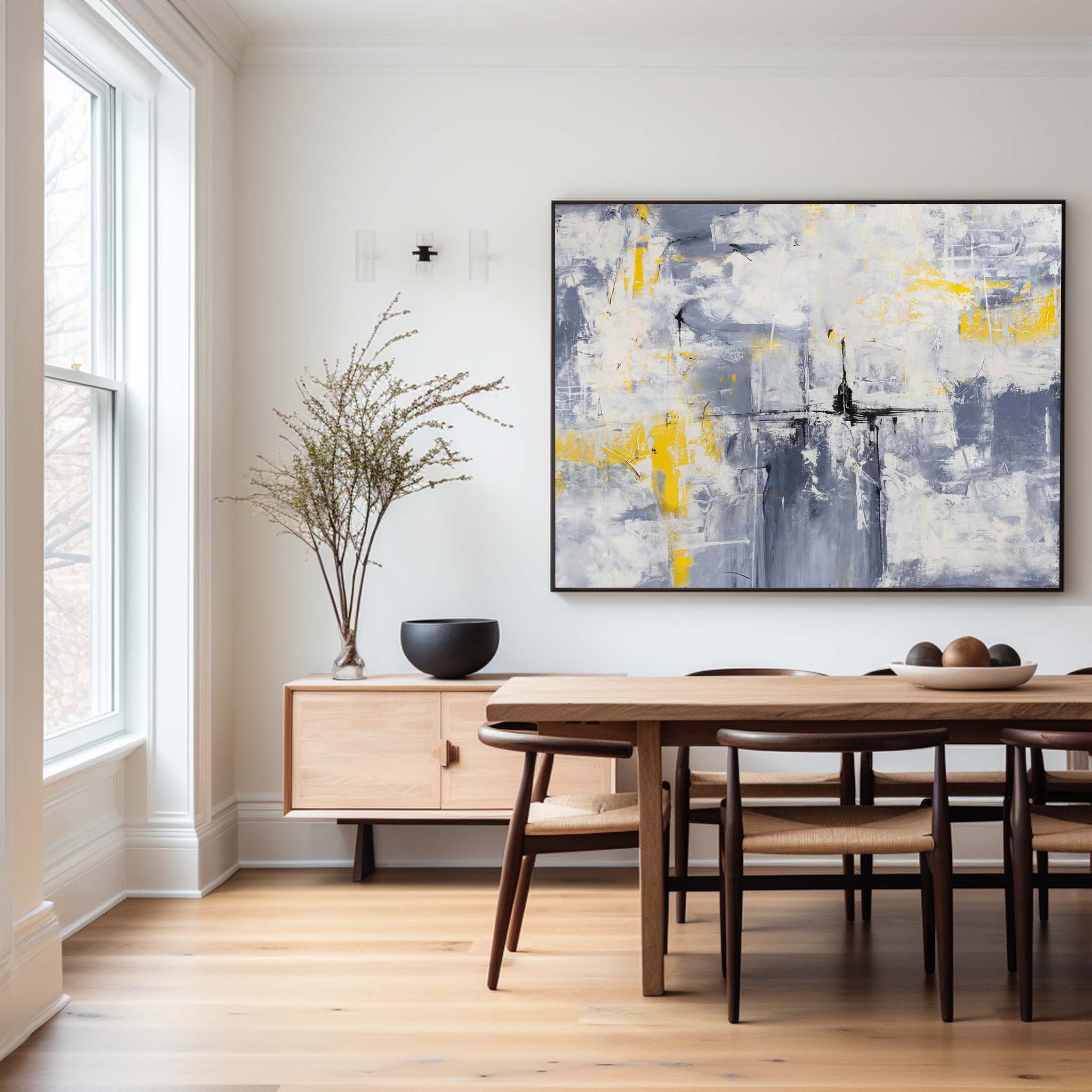 Gray Orange Abstract Painting ABAH21 - Neutralighting