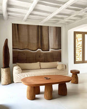 Wall Art Minimalist Textured Linen Curtain - Neutralighting
