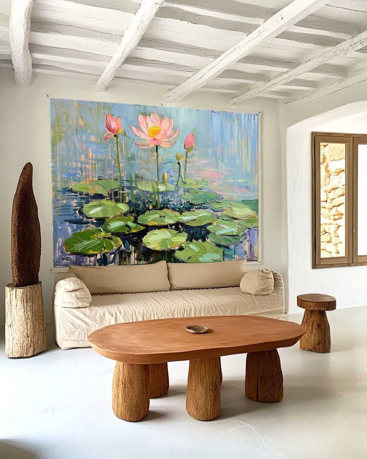 Wall Art Horizontal Blooming Lotus Pond - Neutralighting