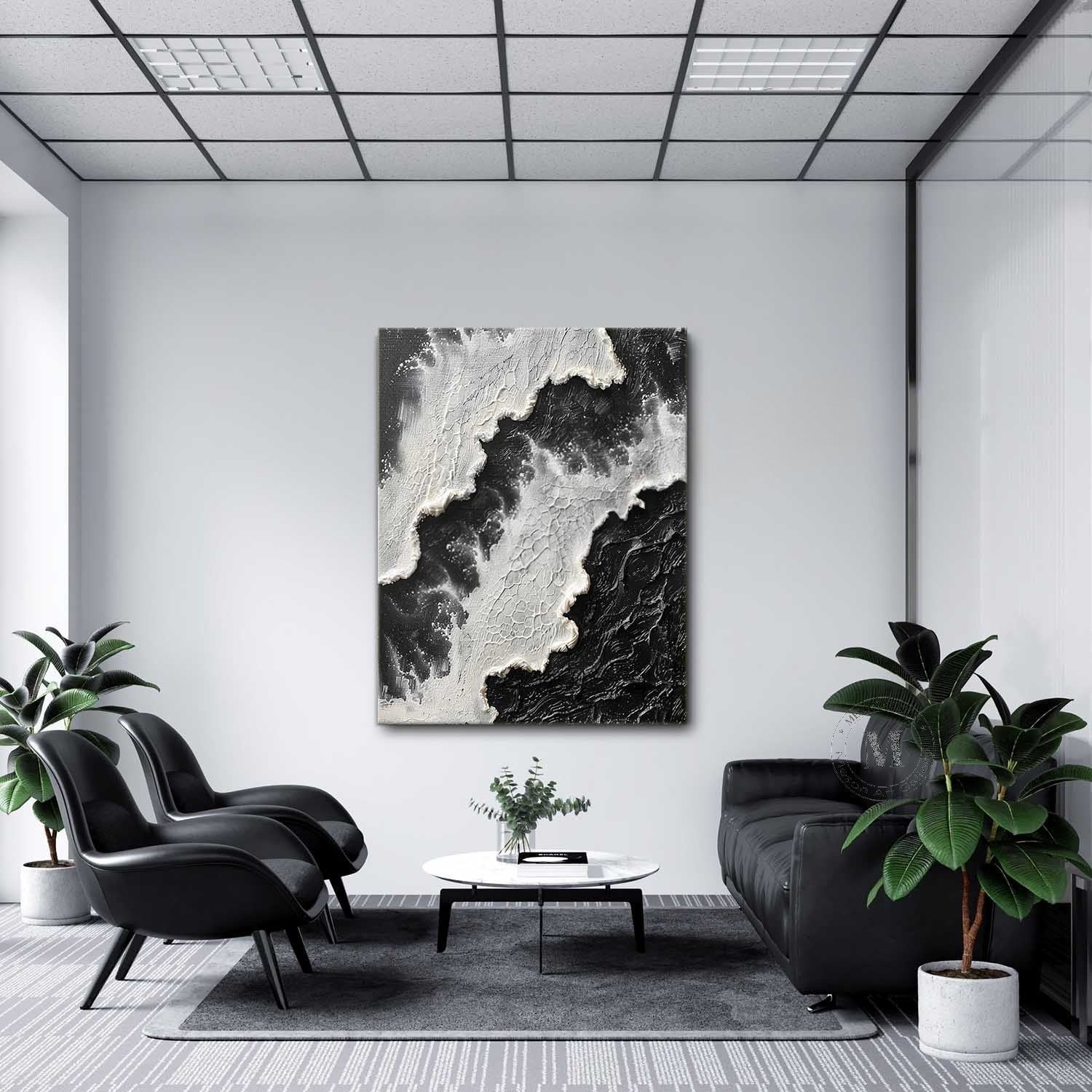 Wall Art Monochrome Ocean Wave - Neutralighting