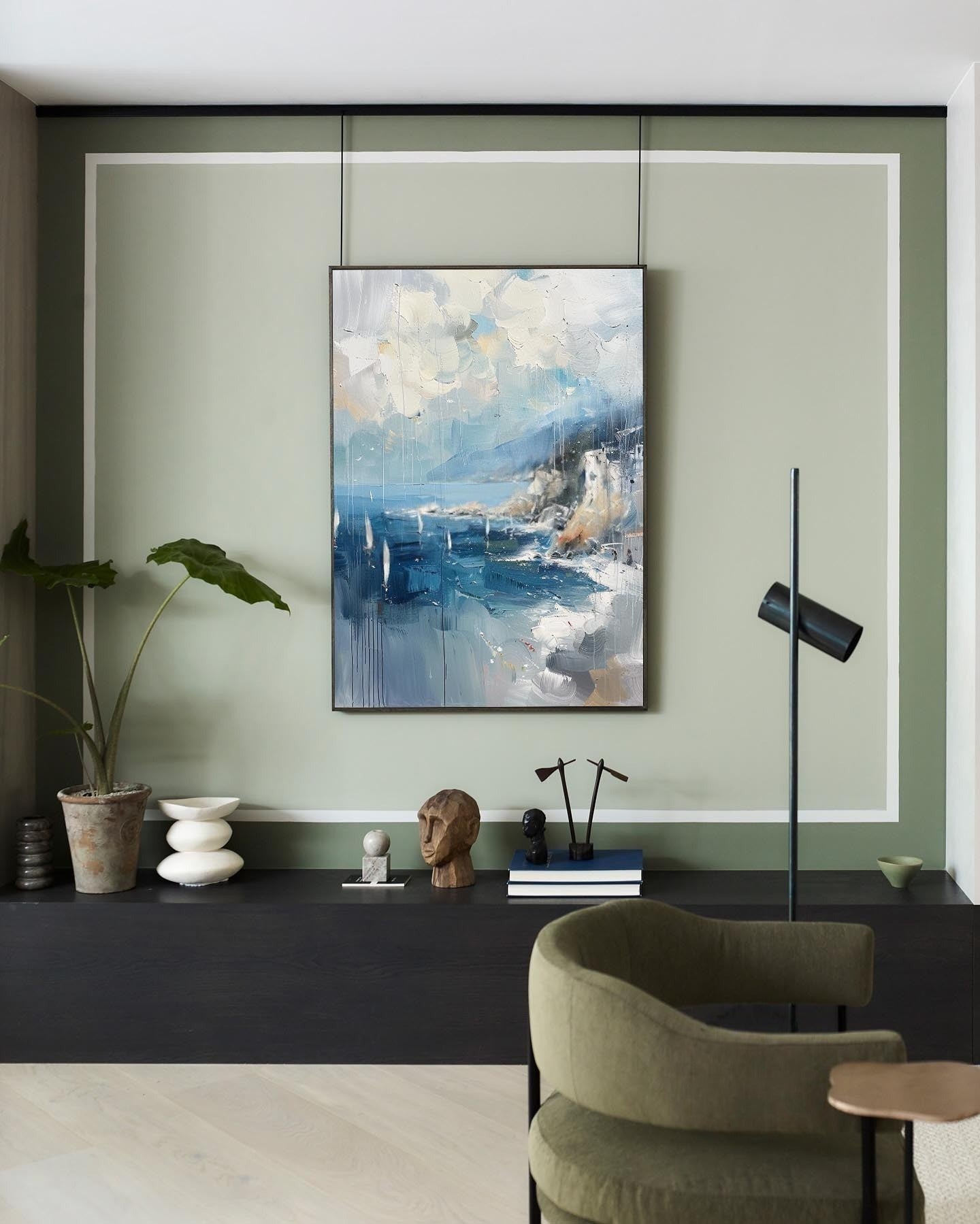 Wall Art Coastal Sailboats Rainy Seascape - Neutralighting