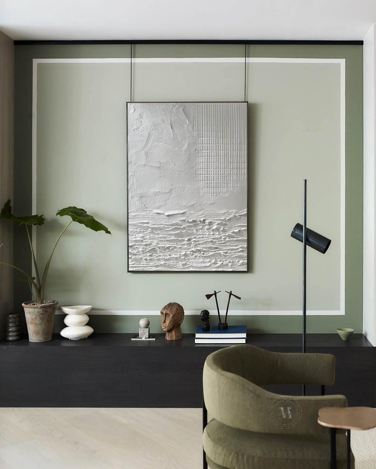 Wall Art Neutral Coastal Grid Painting - Neutralighting